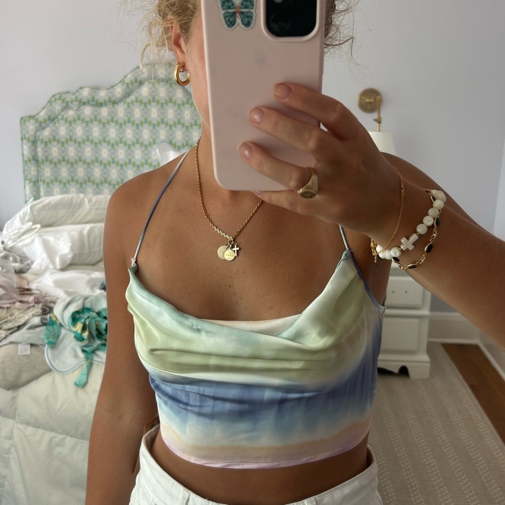 Fiesta Pastel Cowl Neck Top